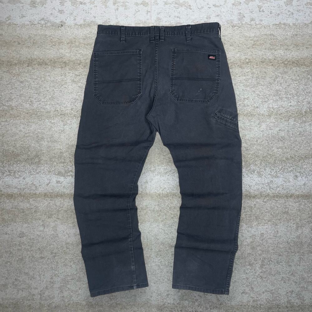 Vintage 90s Dickies Carpenter Pants 36x34 Baggy Fit Smoke Black Canvas Dungarees